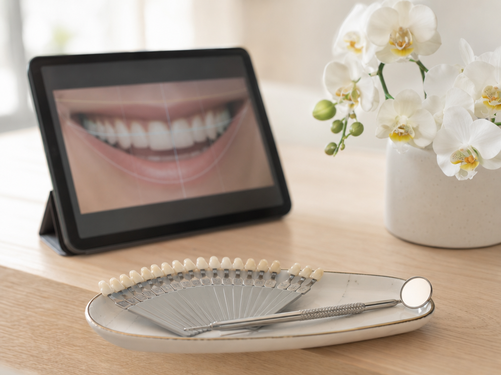 Modern cosmetic dentistry treatment suite with natural light
