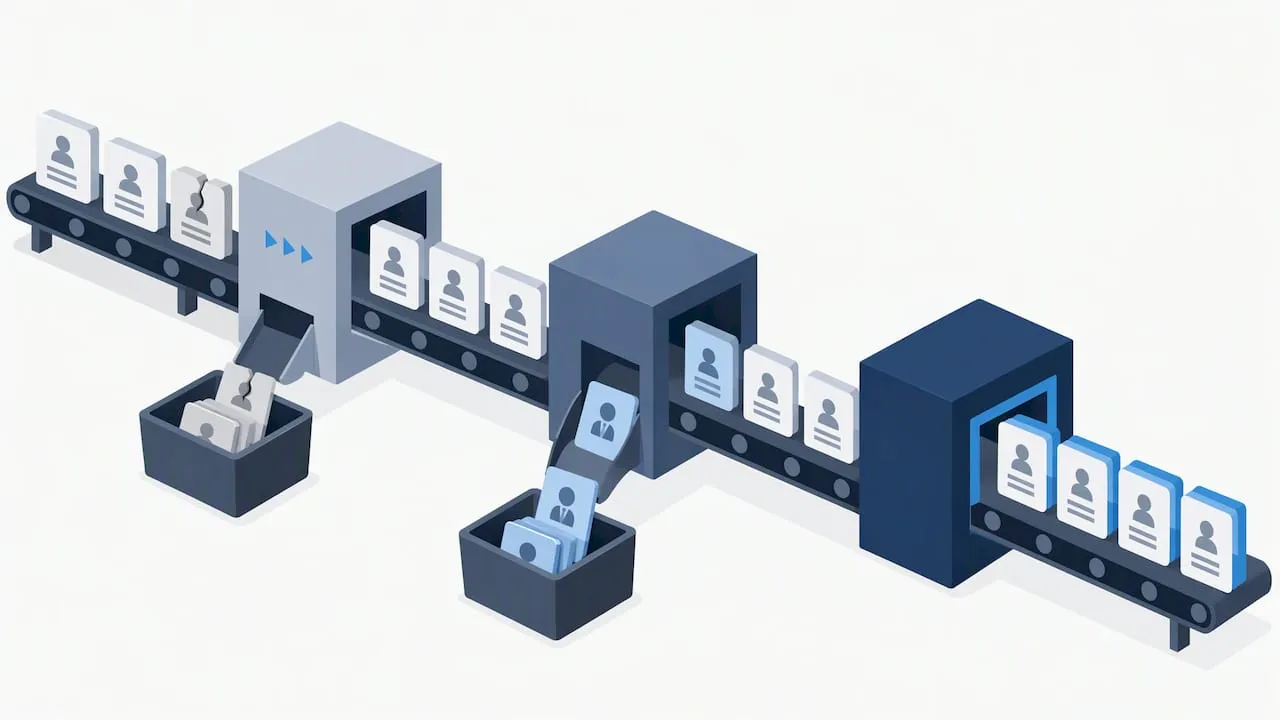Illustration of filtering inactive contacts