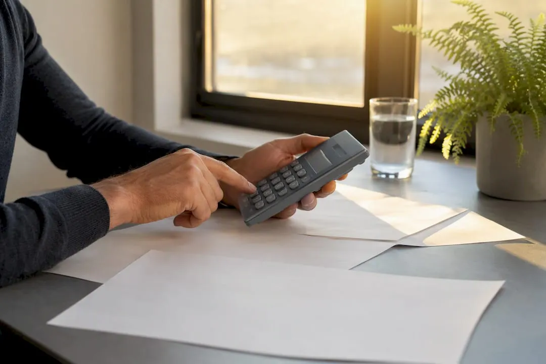 Hands calculating cost and ROI