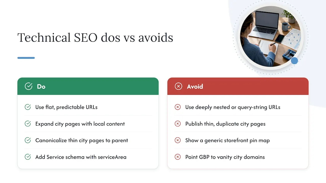 Technical SEO and site architecture for SAPs - overview diagram