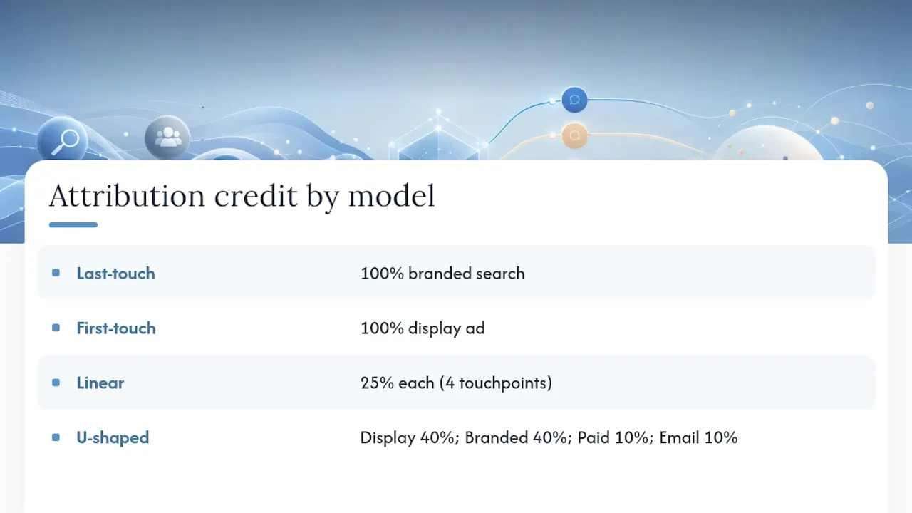 Attribution credit shifts across four models