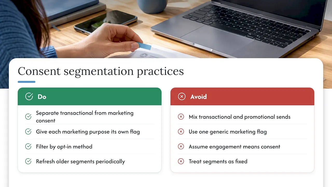 Best practices for segmenting email lists by consent level - overview diagram