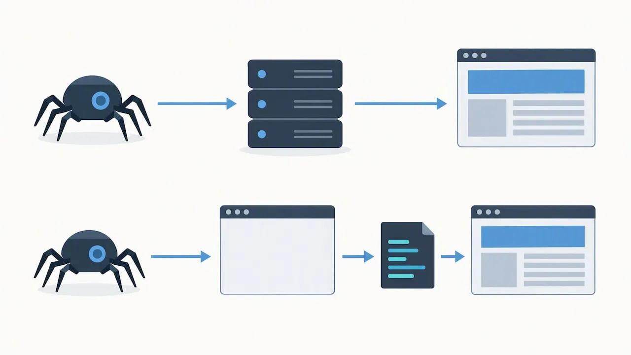 Server and client rendering paths compared