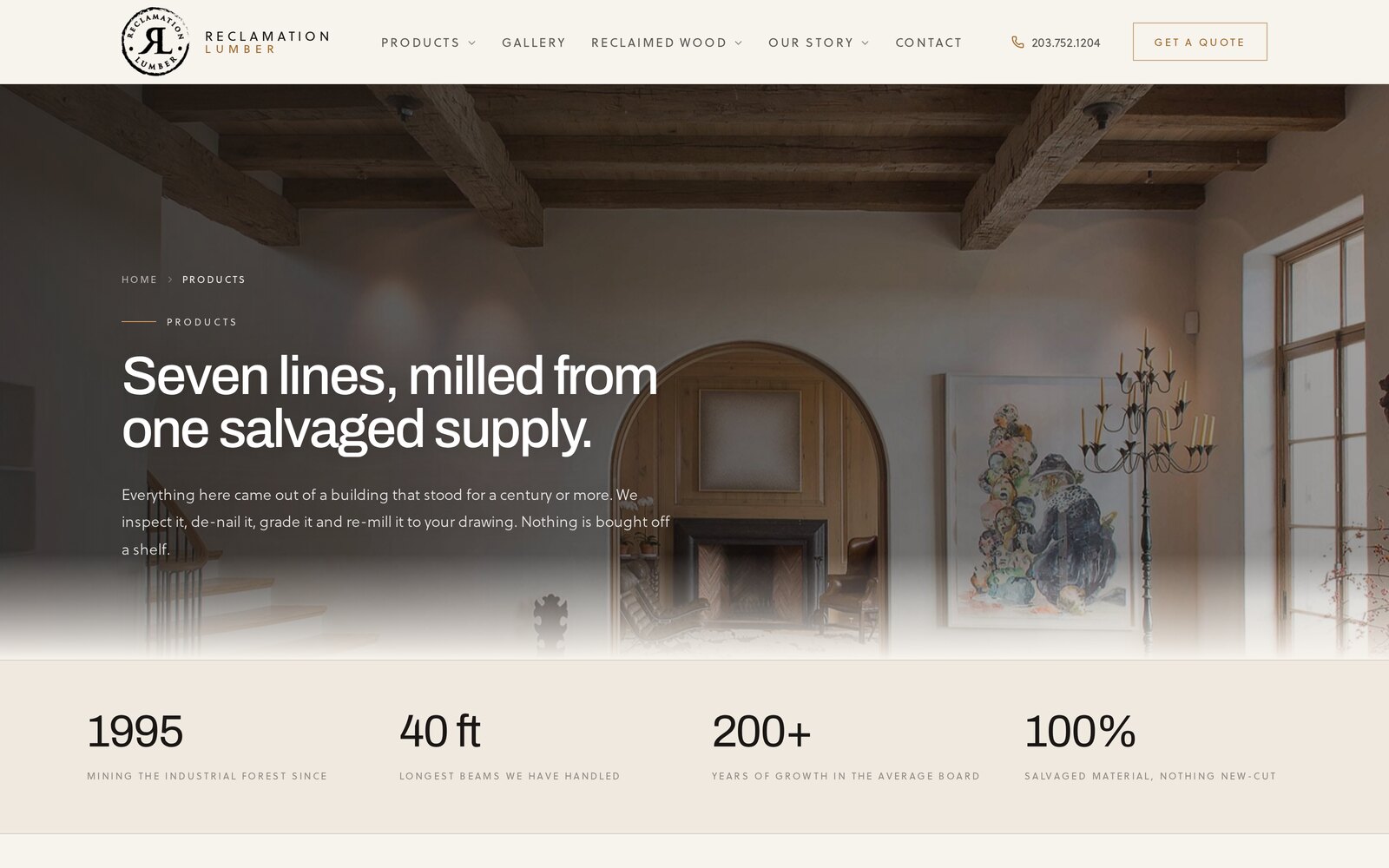 Reclamation Lumber portfolio view